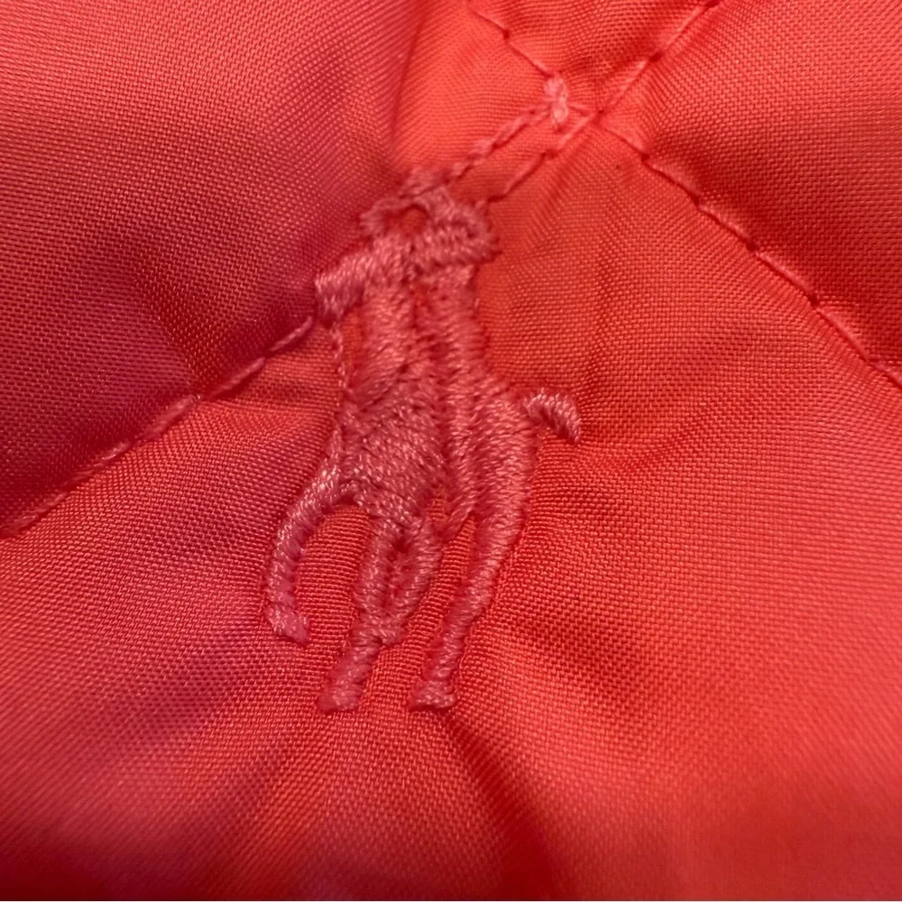 Ralph Lauren Girls Quilted Jacket Pink Zip Up Snap Collar Sz 8-10